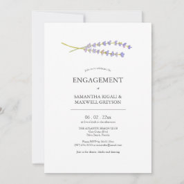 婚約パーティ招待状ウォーターカラーラベンダー 招待状