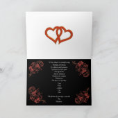 婚約パーティ招待状カードワインとバラ 招待状 (内部)