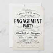 婚約パーティ招待状ヴィンテージScrollwork 招待状 (正面)