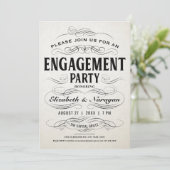 婚約パーティ招待状ヴィンテージScrollwork 招待状 (スタンド正面)