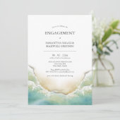 婚約パーティ招待状水彩海岸線 招待状 (スタンド正面)