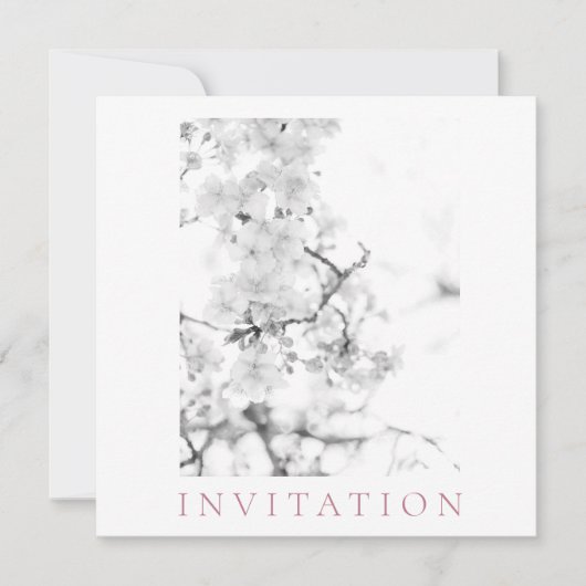 婚約パーティ招待状:さくらんぼ花 招待状 (正面)