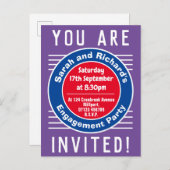 婚約パーティ招待状 インビテーションポストカード (正面/裏面)