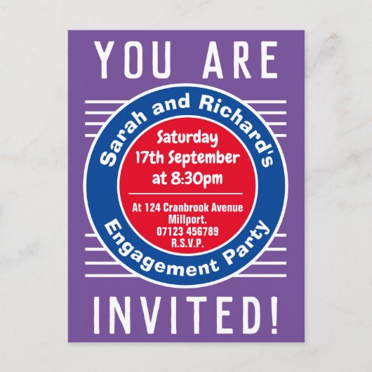 婚約パーティ招待状 インビテーションポストカード (正面)