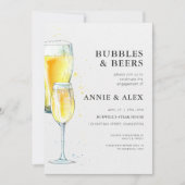 婚約パーティ招待状-バブル&ビール 招待状 (正面)