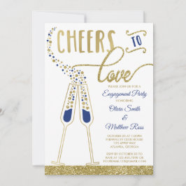 婚約パーティ招待状、フェイクグリッター/フォイル 招待状