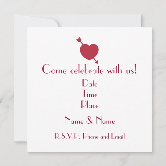 婚約パーティ招待状© 2012 M. Martz 招待状 (裏面)