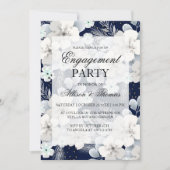 婚約パーティ招待白花桜 招待状 (正面)