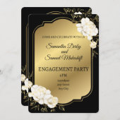 婚約パーティ招待。編集可能 招待状 (正面/裏面)