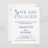 婚約パーティ招航海の待テーマ インビテーションポストカード (正面/裏面)