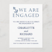 婚約パーティ招航海の待テーマ インビテーションポストカード (正面)