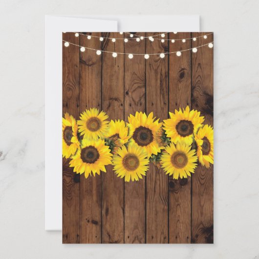 婚約パーティ木はヒマワリの招待をつけます 招待状 (裏面)