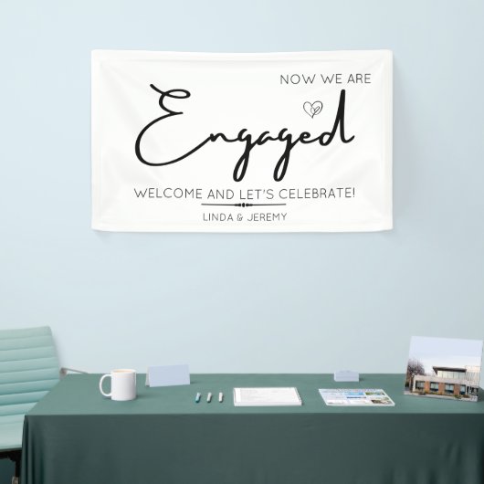 婚約パーティ歓迎 横断幕 (トレードショー)