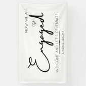 婚約パーティ歓迎 横断幕 (縦)