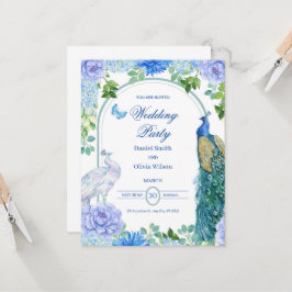 婚約パーティ水彩用結婚式招待状 招待状