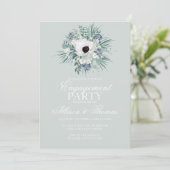 婚約パーティ白アネモネセージ緑 招待状 (スタンド正面)