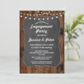 婚約パーティ素朴ウッドチョーク招待状 招待状 (スタンド正面)