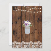 婚約パーティ素朴ウッドフローラジャー招待状 招待状 (裏面)