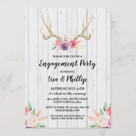 婚約パーティ素朴シャワーアントラーフローラ 招待状