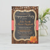 婚約パーティ素朴シャワー秋カボチャ招待状 招待状 (スタンド正面)