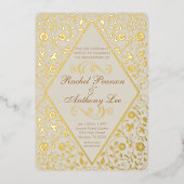 婚約パーティ華美植物箔招待状 箔招待状 (正面)