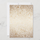 婚約パーティ金ゴールドフローラヴィンテージ白 招待状 (裏面)