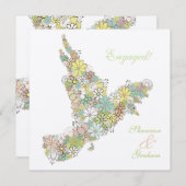 婚約パーティ開花ラブバードカスタム招待状 招待状 (正面/裏面)