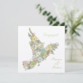 婚約パーティ開花ラブバードカスタム招待状 招待状 (スタンド正面)