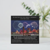 婚約パーティ – フォトフォト花火の背景 –  招待状 (スタンド正面)