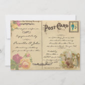 婚約パーティ、ヴィンテージ、古い郵便はがきのスタイル 招待状 (正面)