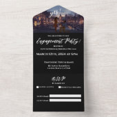 婚約パーティ – 写真 – アムステルダム背景 –  オールインワン招待状 (内側)