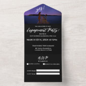 婚約パーティ – 写真 – 夜空の背景 –  オールインワン招待状 (内側)