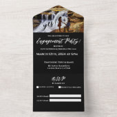 婚約パーティ – 写真 – 滝背景 –  オールインワン招待状 (内側)