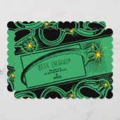 婚約パーティ(緑) 招待状 (正面/裏面)