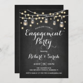 婚約パーティ – 黒板 招待状 (正面/裏面)