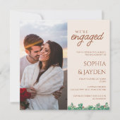 婚約パーティBOHOカボステラコッタ秋焦げた 招待状 (正面)