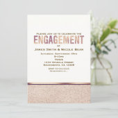 婚約フェイクバラ金ゴールドシャンパン招待状 招待状 (スタンド正面)