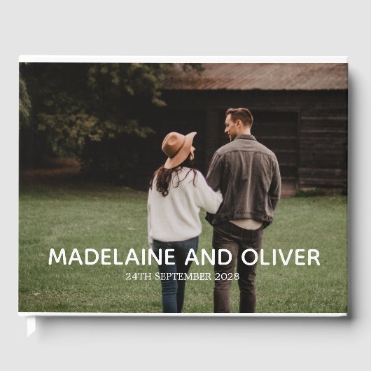 婚約フォトエレガントシンプルKeepsake ゲストブック (正面)