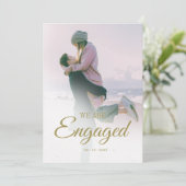 婚約フォトオーバーモダンレイシンプル 招待状 (スタンド正面)