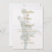 婚約フォトオーバーモダンレイシンプル 招待状 (裏面)