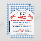 婚約フォトクロウフィッシュ煮沸パーティの招待状 ポストカード (正面/裏面)