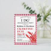 婚約フォトクロウフィッシュ煮沸パーティの招待状 ポストカード (スタンド正面)