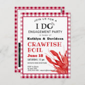 婚約フォトクロウフィッシュ煮沸パーティの招待状 ポストカード (正面/裏面)