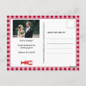 婚約フォトクロウフィッシュ煮沸パーティの招待状 ポストカード (裏面)