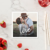 婚約フォトラブタイポグラフィ スタンダードカクテルナプキン (インサイチュ)