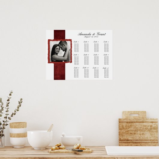 婚約フォト結婚クリスマスの座席表 ポスター (キッチン)