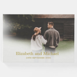 婚約フォト金ゴールドエレガントKeepsake ゲストブック