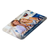 婚約モダン写真カップルの日付を保存 マグネット (左側)