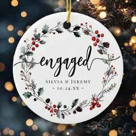 婚約モダン初めてのクリスマスミスタントーリース セラミックオーナメント