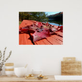 婚約リングや輪オンオータムリーフ ポスター (キッチン)